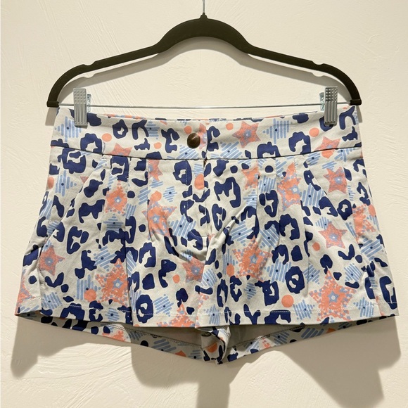 Jazmin Chebar Pants - Jazmin Chebar Stylish Blue and Pink Patterned Women's Shorts - Animal Print